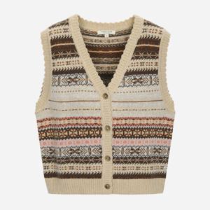 [써스데이아일랜드]자카드 브이넥 니트 베스트 T258MVT343W