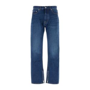 오프화이트 스트레이트 레그 지퍼 헴 데님 진 OMYA177F23DEN002