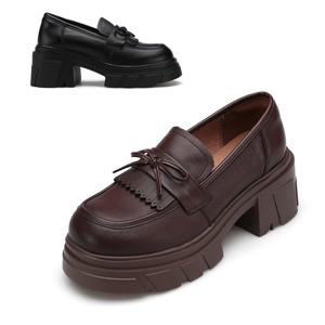 미소페  여성 리본 태슬장식 로퍼 (6CM) 012439702 C-2BR