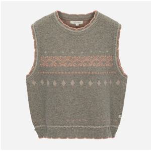 [써스데이아일랜드]배색 자카드 니트 베스트 T258MVT231W