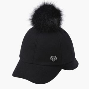 데상트골프모자 JQS DP42WFCPO2-BLKG 여성 방울 귀달이 방한캡 / BLACK