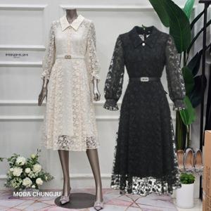 [미니멈]MD 카라넥 플라워 레이스 원피스 MD MYAAWO2080 MD_CJ