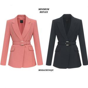 [미니멈]MD 원버튼 카라넥 벨티드 자켓 MD MYAAWJ1060_CJ