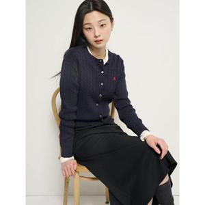 [빈폴레이디스] [Essential] 코튼 슬림케이블 카디건  네이비 (BF615AE02R)