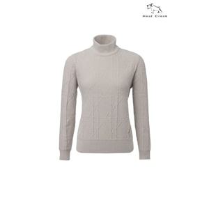 [힐크릭]여성골프웨어 가을니트 헨리 체크 패턴스웨터 1HCSWFU59