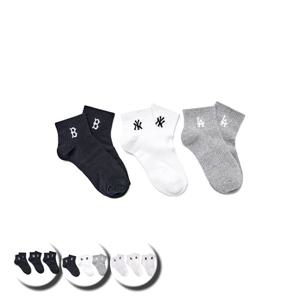 MLB 공용 스몰 로고 발목 양말 3족세트 (3ASOLS15N)