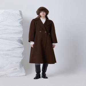 듀엘 플라워 버튼 핏앤플레어 코트 D254MSG508