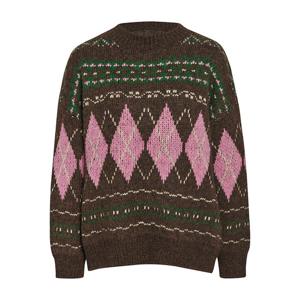 [제이제이 지고트]아가일 루즈핏 니트풀오버 GPCN1PO501