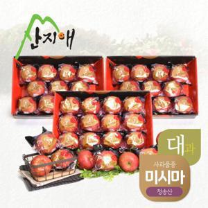 산지애 블랙라벨 더초이스 사과 9kg (3kg*3박스) / 청송사과 미시마