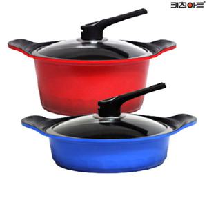 키친아트 S100G 주물냄비 세라믹코팅 냄비세트 2종F 양24+전24