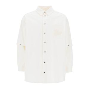 오프화이트 로고 화이트 긴팔 셔츠 OMYD059S24DEN001 0202