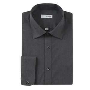 [에스티듀퐁(셔츠)]구김이 적은 린넨 믹스 카우스 풀로그 긴소매 슬림핏셔츠 SE4SM21LS368SGY