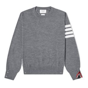 톰브라운 파인 메리노 울 4바 크루넥 풀오버 미디엄 그레이 MKA002A 00014 038