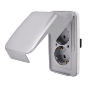 디아트 방우형 콘센트 세로 2구 실버 제일