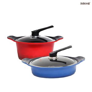 키친아트 S100G 주물냄비 세라믹코팅 냄비세트 2종J 양24+전28
