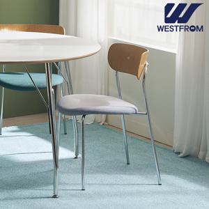 웨스트프롬 가든 오크원목 패브릭 체어세트(2개)