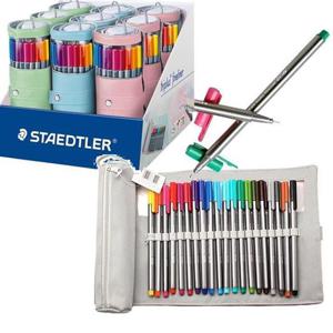 스테들러 화인라이너 20색 롤파우치+펜슬케이스 세트