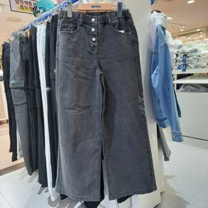 [에스핏 주니어]에스핏 해운대점 버튼 그레이 와이드 데님 PT_SJZ101FJPT45