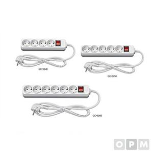 히포 멀티탭/접지차단4구5M (16Ax250V) GC-5040 1EA 부품