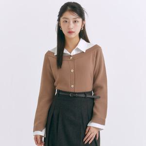 [로엠]셔츠매칭 오프숄더 스웨터_RMKAE4VR30
