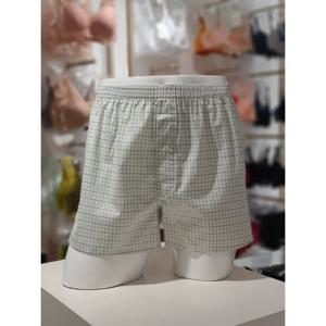 [바바라] 남성 면 소변구 체크 사각 트렁크 팬티 AMT4405T GR