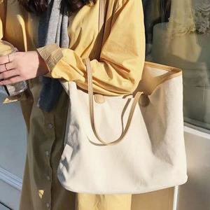 심플한디자인 넉넉한내부 리즈 캔버스 숄더에코백