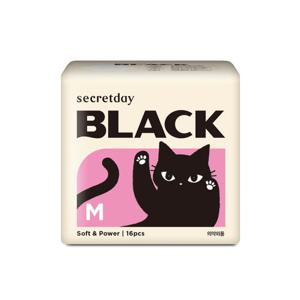 [시크릿데이]시크릿데이 블랙 생리대 중형 (16개입)