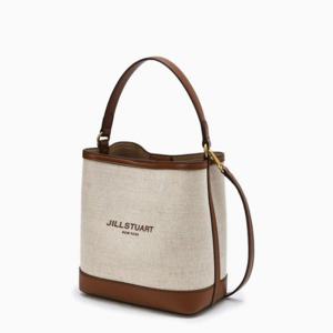 [질스튜어트] 뉴페이퍼 아이보리 가죽배색 캔버스 버킷백 M JABA5E649I2