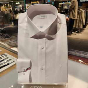 듀퐁셔츠 SE5SM21LS316SWH 컴포터블 구김이 적은 레이온 도비 화이트 슬림 핏 셔츠