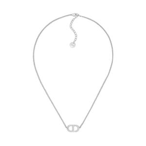 디올 쁘띠 CD 네클리스 실버 피니쉬 메탈 화이트 크리스탈 N2241WOMCY-D001