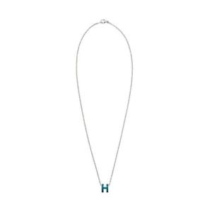 에르메스 미니 팝아슈 펜던트 팔라듐 하드웨어   블루 진 H147992FP79