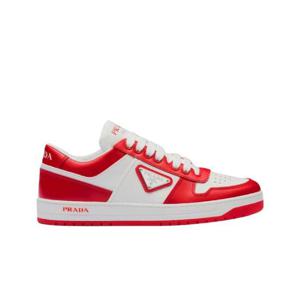프라다 다운타운 레더 스니커즈 화이트 래커 레드 1E792M-3LKG-F0O3N
