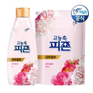 피죤 고농축 섬유유연제 로맨틱플라워 1L 용기 x 1개+1.6L 리필 x 1개