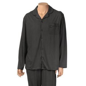 [바풀 주니어]바풀 HY FX 188677 남성 피치기모 카라잠옷 상하세트 - 블랙 앤 블랙라인