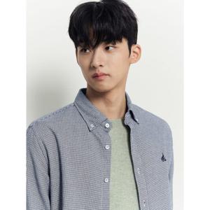 [빈폴멘] 브러쉬드 하운드투스 셔츠 블루 (BC5964C20P)