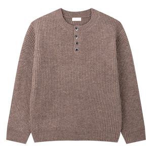 남자 포버튼 버튼 헨리넥 긴팔 니트 GN-KN-Q004-모카
