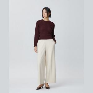 플라스틱아일랜드  (PR7WP982) BEIGE 와이드핏 스판 팬츠