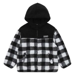 [에꼴리에]남아 체크 양털 플리스 후드 점퍼 21D0106_BK