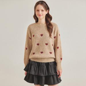 FOCUS  하트패턴 라운드넥 울니트 PBBF5W1KT2151