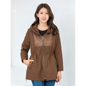 [모슬린]엄마옷 반후드 인조가죽 사파리점퍼 509FGH096 마담/중