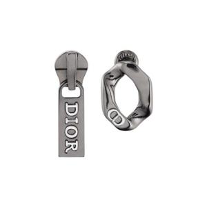 디올 콘트라스트 이어링 루테늄 앤 실버 피니쉬 브래스 E4305HOMMT-D004