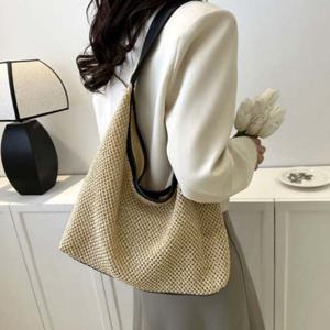 시원한 밀짚소재 숄더백 가방 데일리 파우치 백 세트