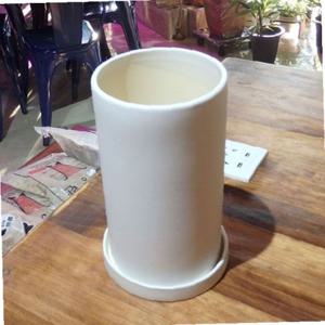 모던 무광 도기화분 긴원통 14x23cm