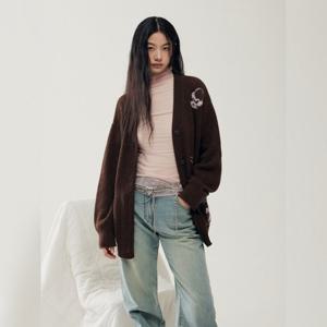 [쥬크]자가드 하프 니트 가디건 (Z254KSL709)