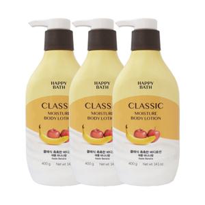 해피바스 정말 촉촉한 바디로션 400g x3