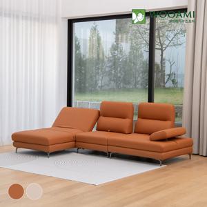 우아미가구 플렉 독일오킨사모터 실리콘 가죽 4인용 카우치 모션베드 스윙 소파