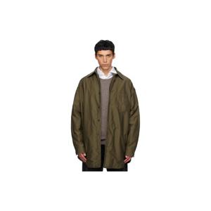 26 SS 메종마르지엘라 남성 카키 패딩 새틴 코튼 셔츠 261168M192000