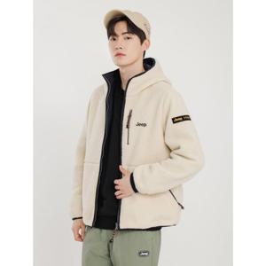 [지프]남여공용 뽀글이 양면 배색라인 후드 집업 자켓 점퍼 (GM1TZU193)