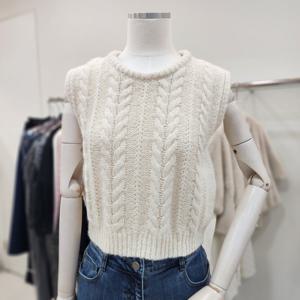 [JJ JIGOTT][JJ지고트]알파카 울 크롭 니트 베스트 GNBP1VTT1_DG