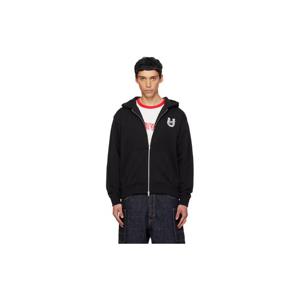 25 FW 겐조 남성 블랙 겐조 파리 루나 뉴 이어 자수 집업 후드티 261387M202002